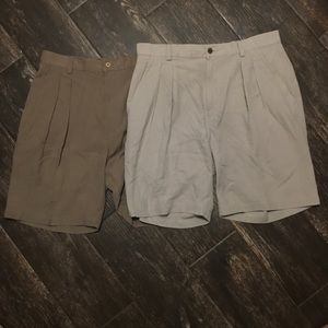 Tommy Bahama Brown/Khaki Silk Pleaded Shirt Sz 34